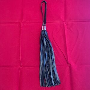 Black Leather Tassel Keychain